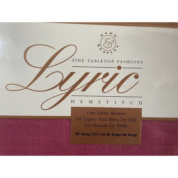 Kemp & Beatley Table Runner Berry Hemstitch Fabric 90”x14 Raspberry Pink New - Picture 2 of 7